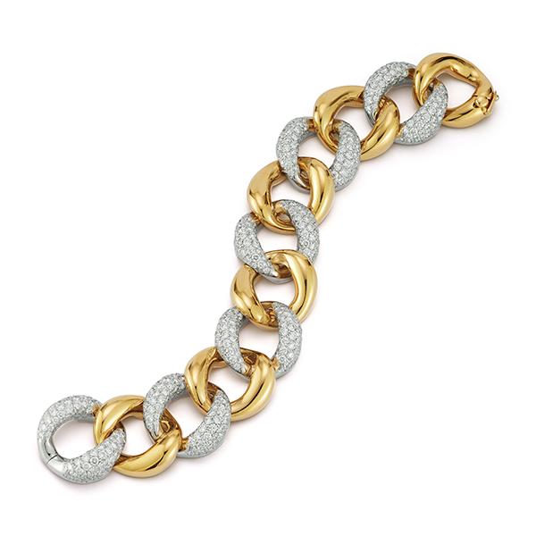 Seaman Schepps 18K Diamond Medium Link Bracelet
